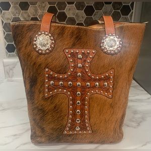 Calf Hair Leather Bucket Purse